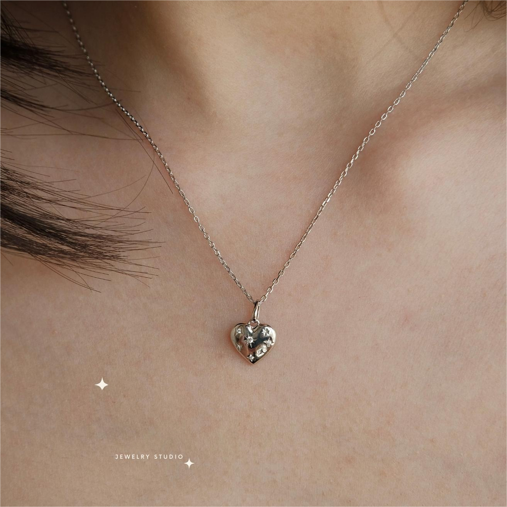 Heart Pendant Star Necklace