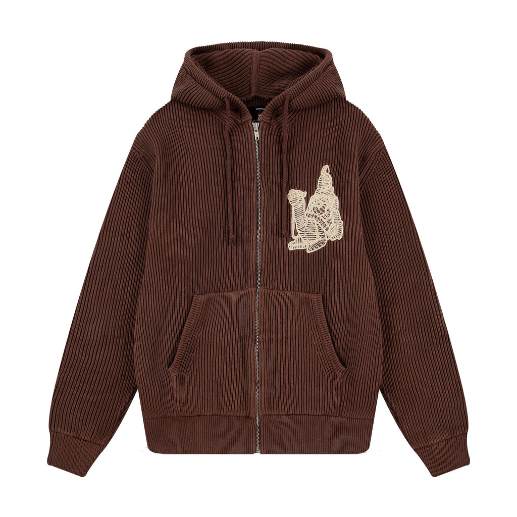 "yasmin v3" Zip Up knit brown