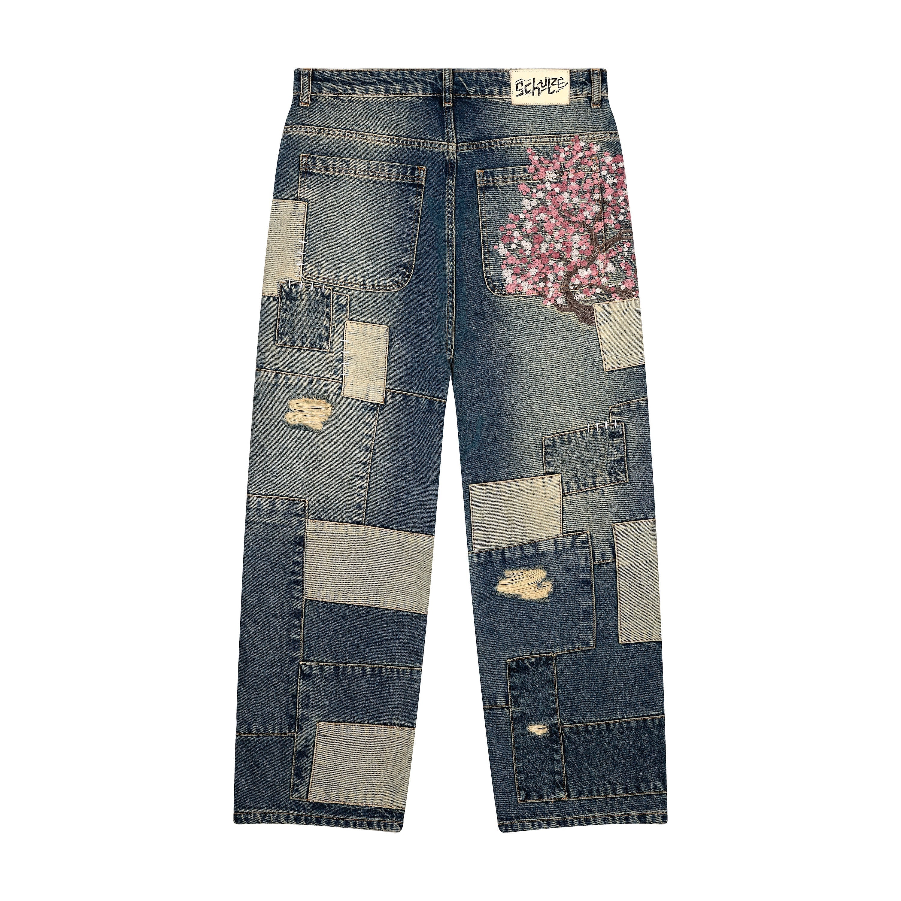 "sashiko v2" patchwork denim blue