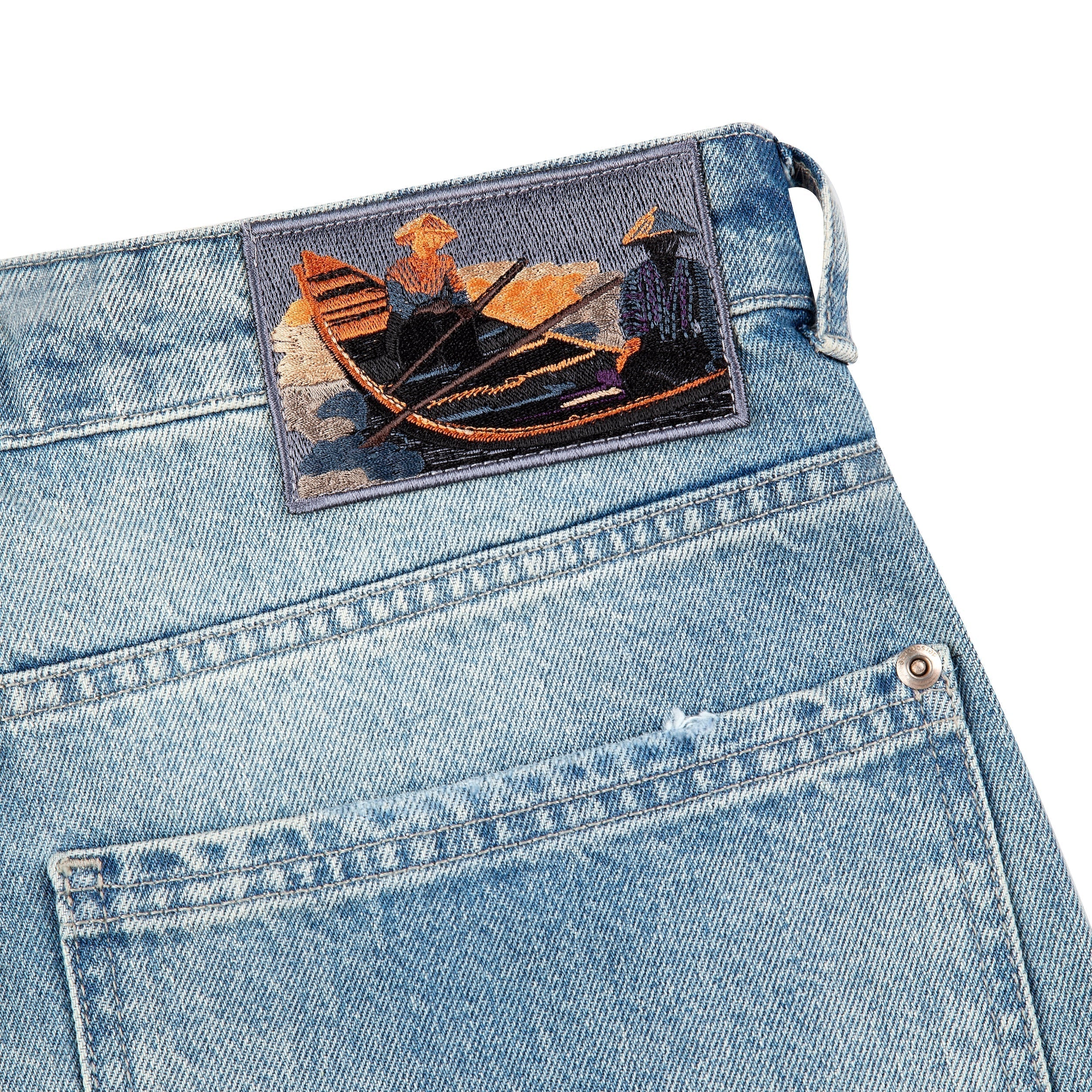 "lotus" Jorts blue