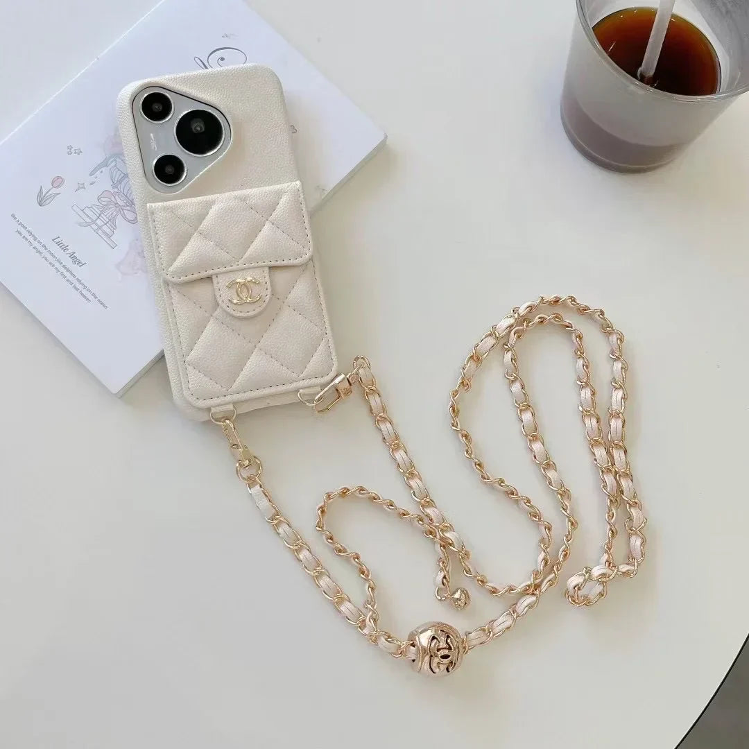 Chanel Leather Phone Case with Chain