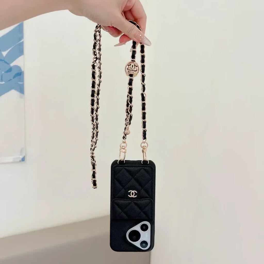 Chanel Leather Phone Case with Chain