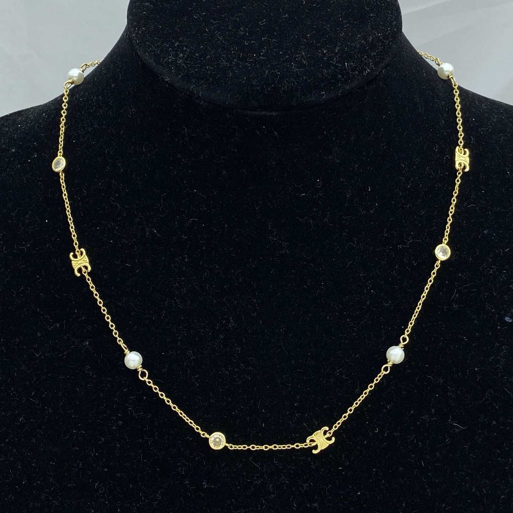 Celine Pearl Necklace Bracelet