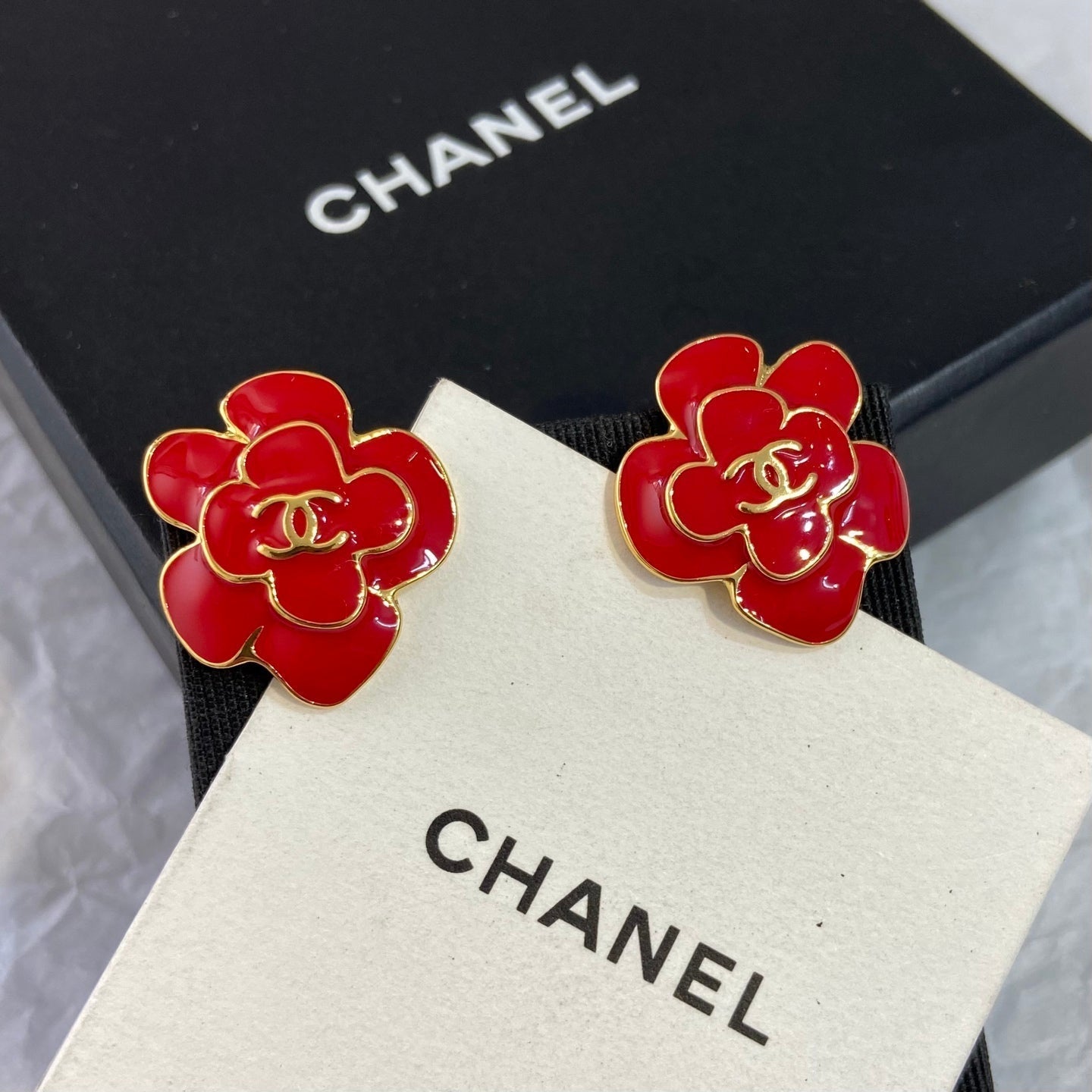 Chanel Camellia Earrings